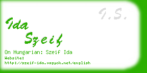 ida szeif business card